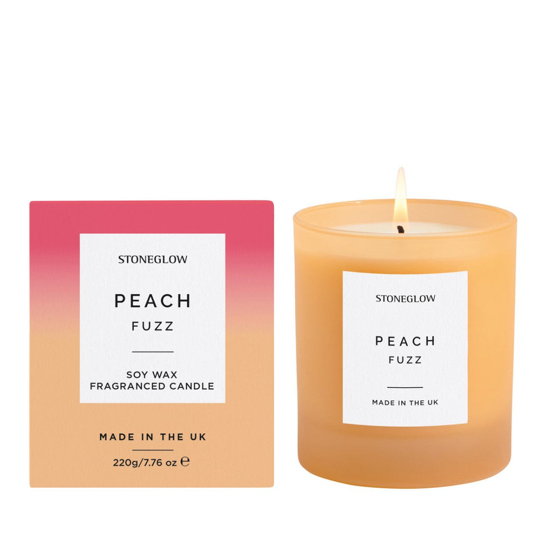 Sol - Peach Fuzz - Soy Wax Scented Candle Tumbler (90 x 80mm) - Orange Glass - RUTHERFORD & Co