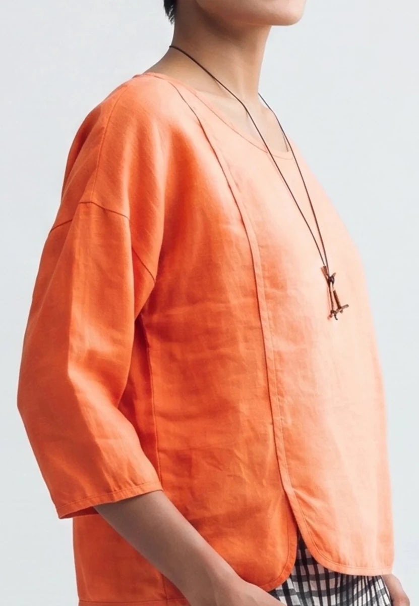 SOLARA Boxy linen blouse - RUTHERFORD & Co