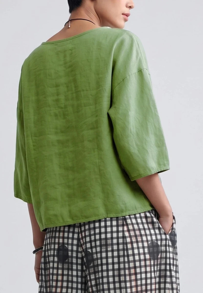 SOLARA Boxy linen blouse - RUTHERFORD & Co