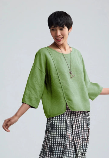 SOLARA Boxy linen blouse - RUTHERFORD & Co