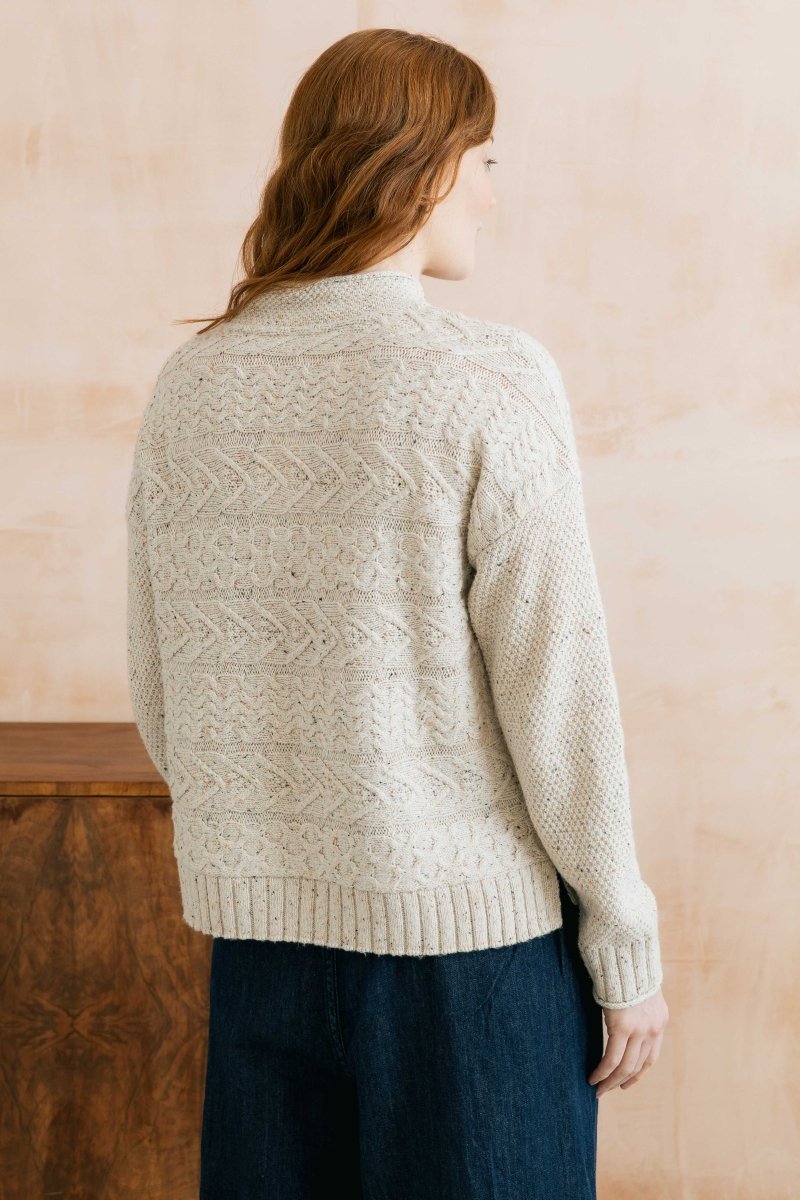 Sonia Cable Knit High Neck Jumper Ecru - RUTHERFORD & Co