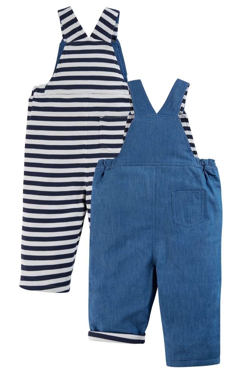 Sonny Reversible Dungaree - Indigo Stripe - RUTHERFORD & Co