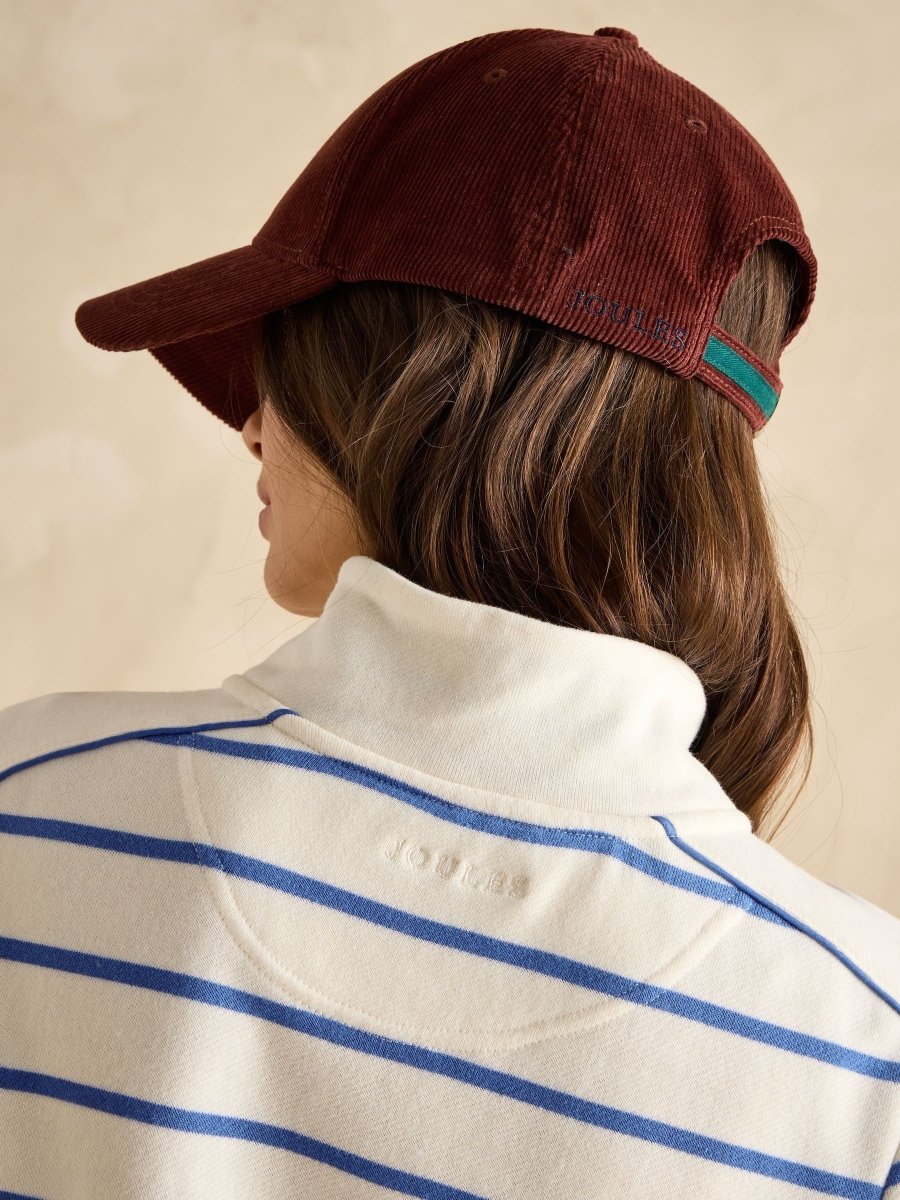 Southwold Cream/Blue Button Down Striped Sweatshirt - RUTHERFORD & Co