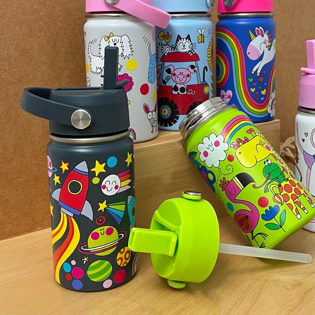 Space Kids Insulated Stainless Steel Water Bottle - 340ml - RUTHERFORD & Co