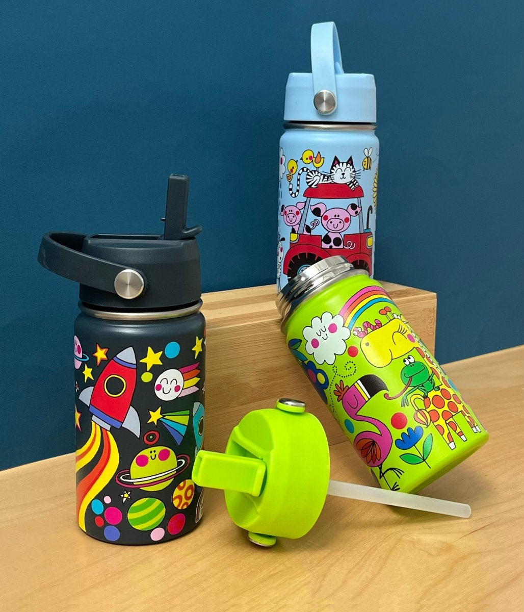Space Kids Insulated Stainless Steel Water Bottle - 340ml - RUTHERFORD & Co