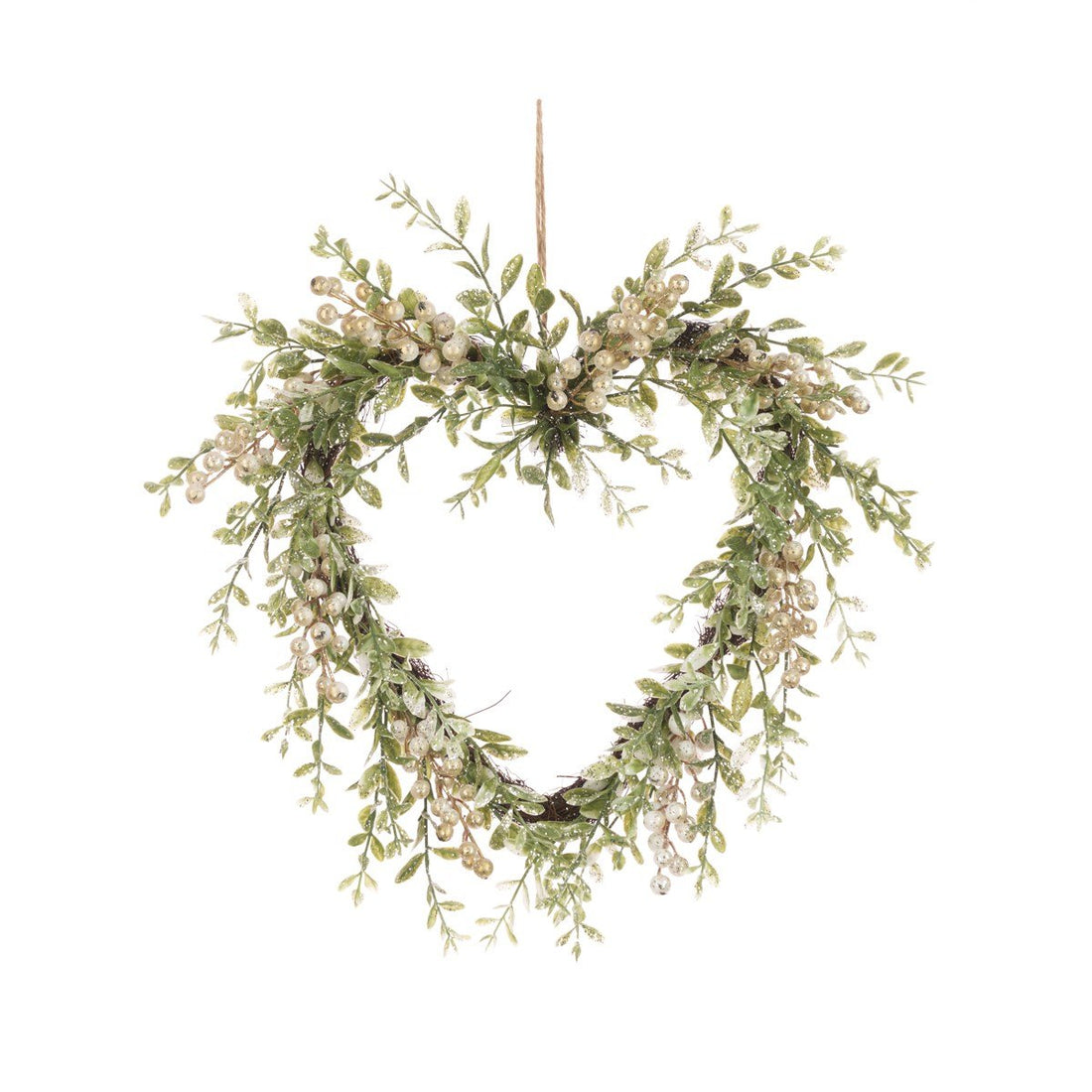 SPARKLE BERRY HEART WREATH 43CM - RUTHERFORD & Co