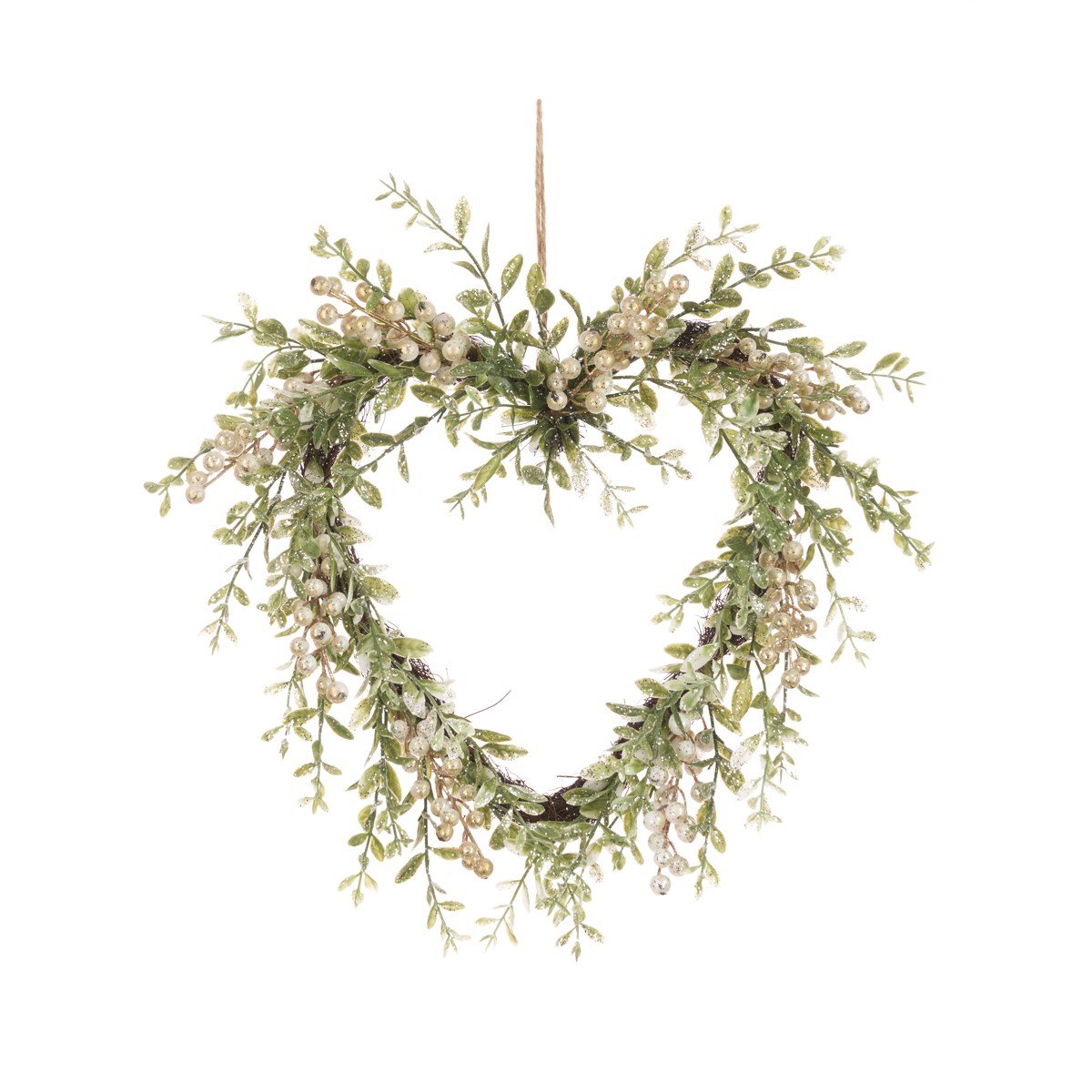 SPARKLE BERRY HEART WREATH 43CM - RUTHERFORD & Co
