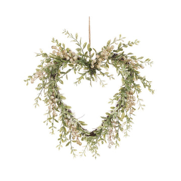 SPARKLE BERRY HEART WREATH 43CM - RUTHERFORD & Co