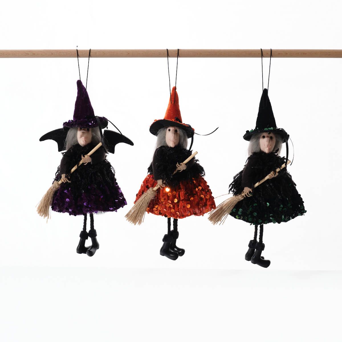 Spooktacular Sequin Hanging Witch - RUTHERFORD & Co