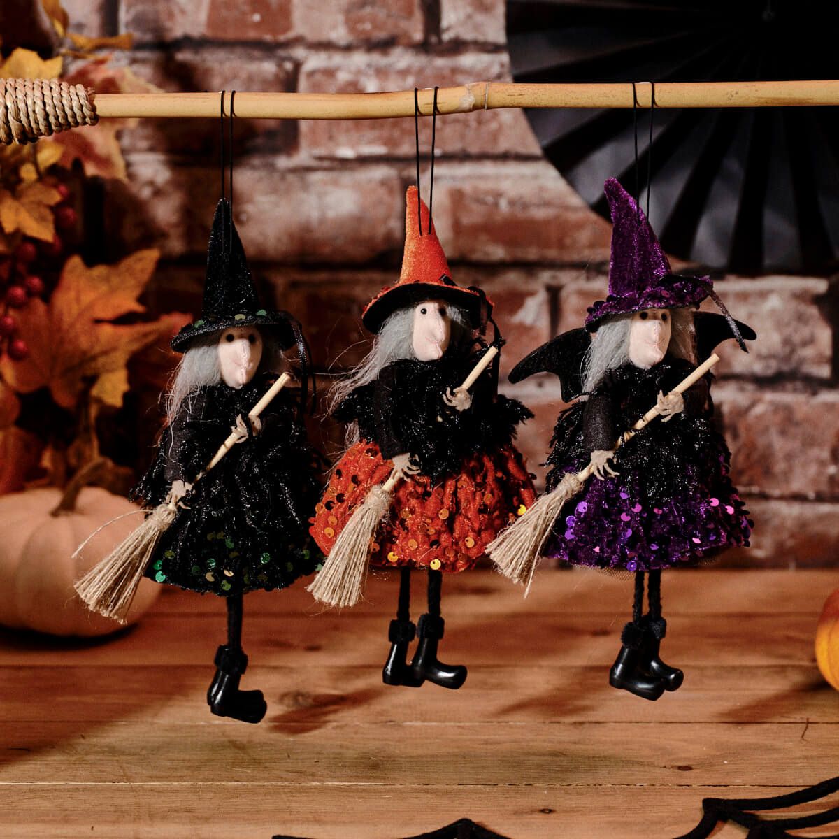 Spooktacular Sequin Hanging Witch - RUTHERFORD & Co