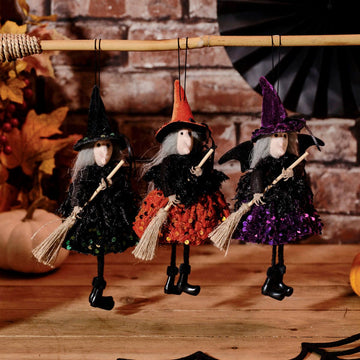 Spooktacular Sequin Hanging Witch - RUTHERFORD & Co