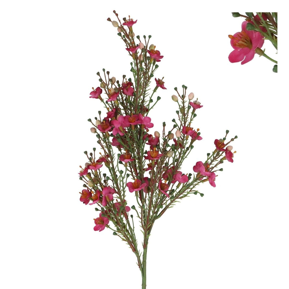 Spray 62cm - Hot Pink Flower w Foliage - RUTHERFORD & Co