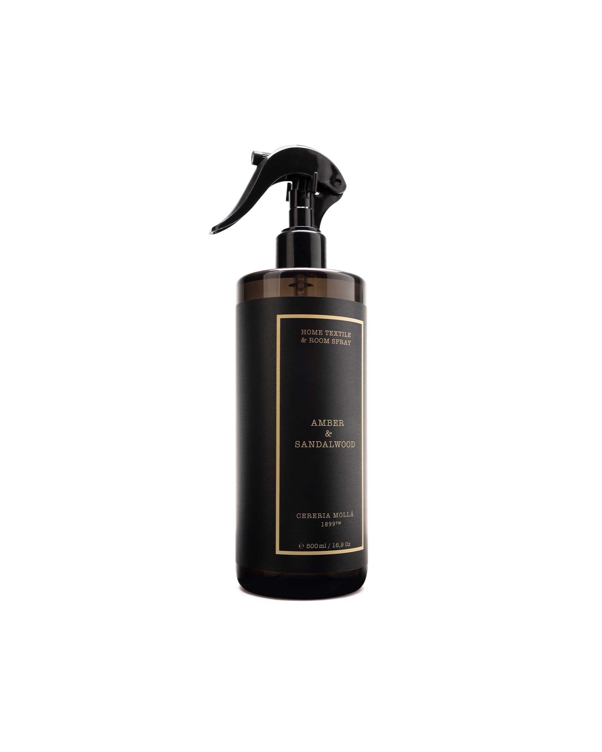 Home Textile & Room Spray 500ml - Amber & Sandalwood - Black