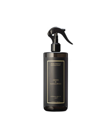 Home Textile & Room Spray 500ml - Amber & Sandalwood - Black