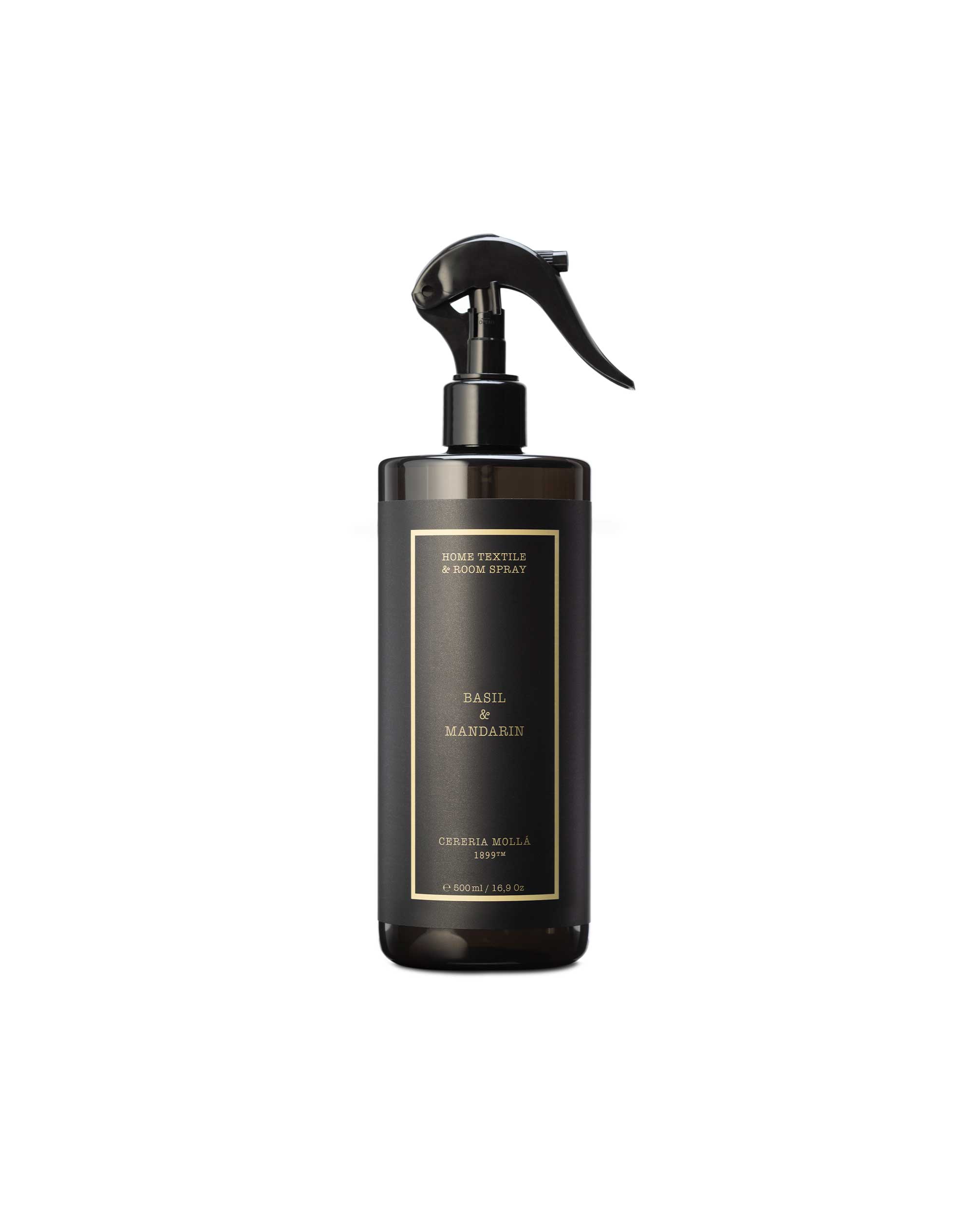Home Textile & Room Spray 500ml - Basil & Mandarin - Black