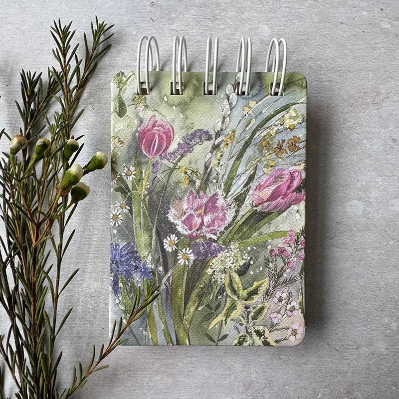 Spring Flowers Small Spiral Notepad - RUTHERFORD & Co