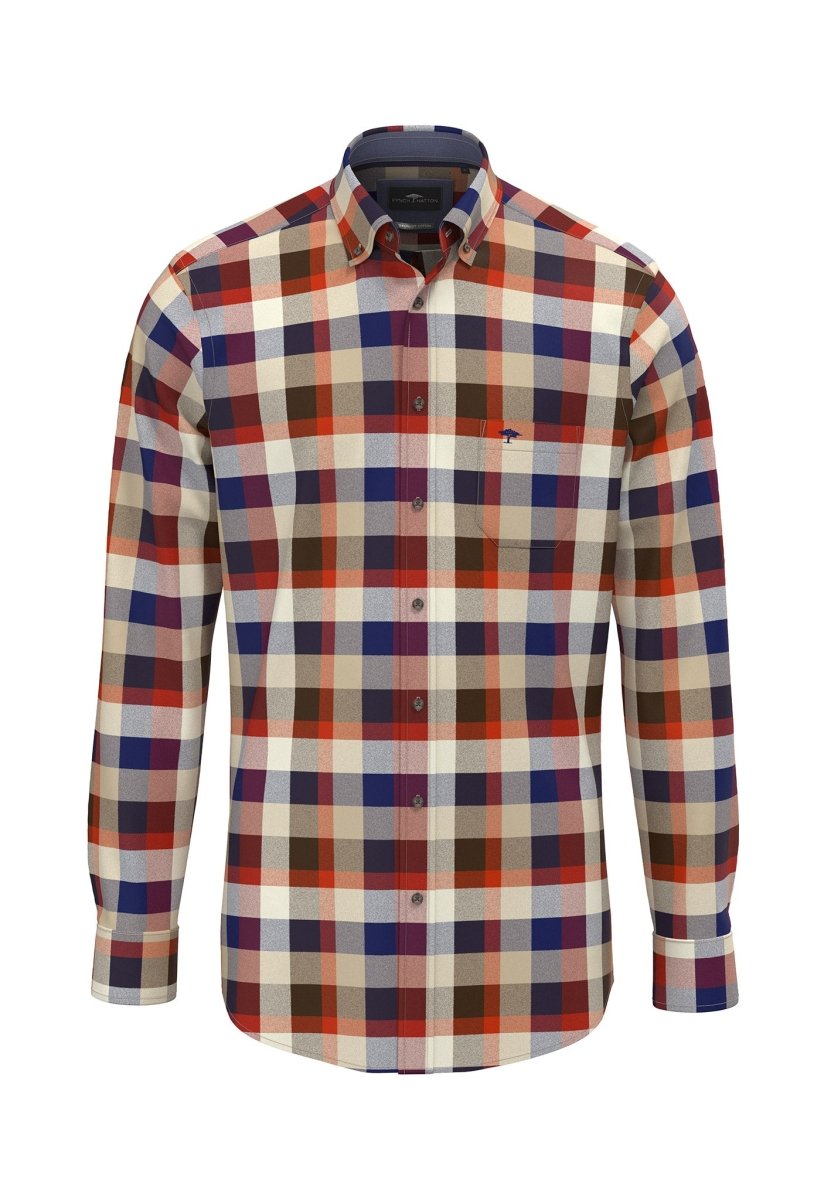 Square Flannel Check, Button Down Shirt - RUTHERFORD & Co