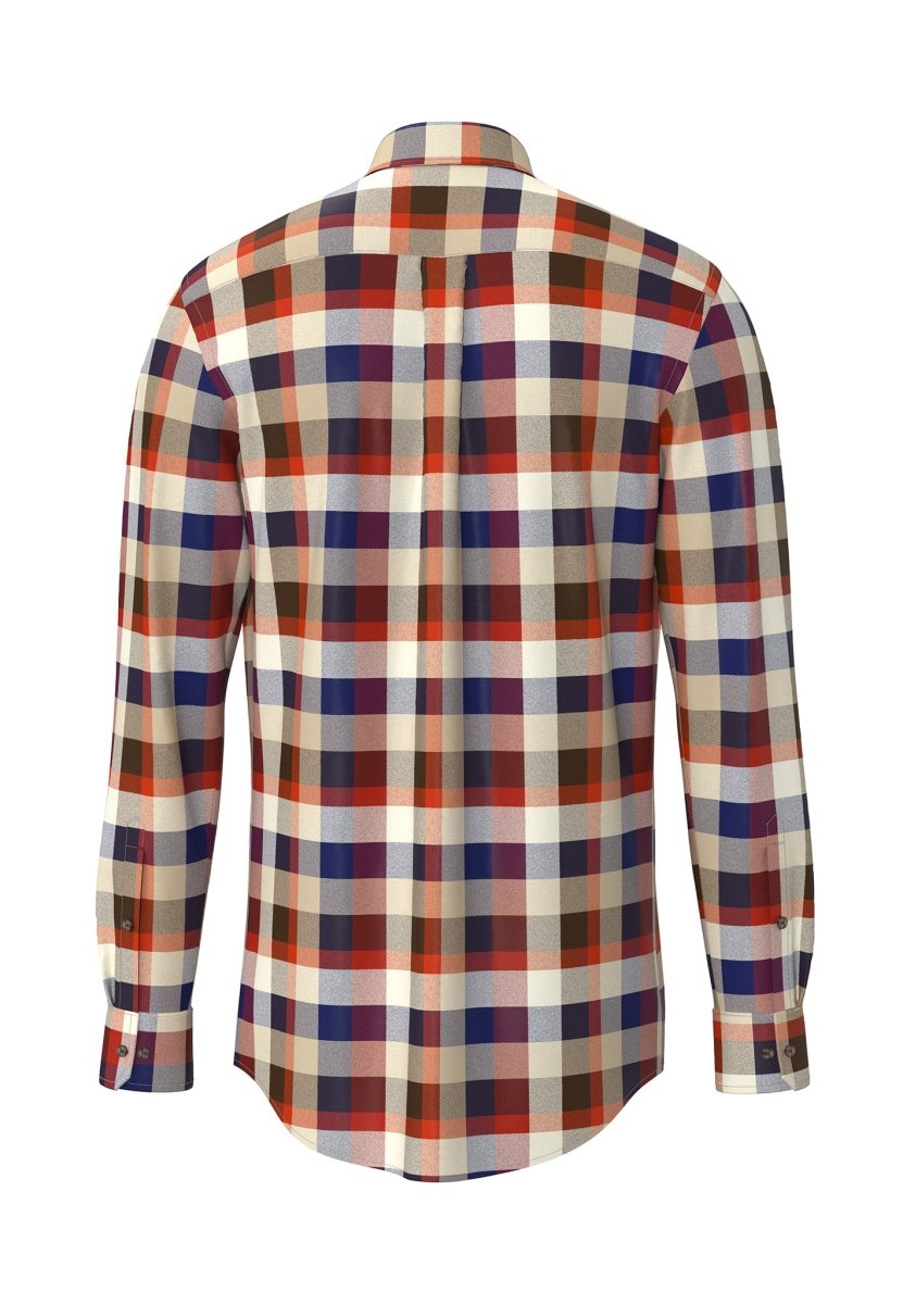 Square Flannel Check, Button Down Shirt - RUTHERFORD & Co