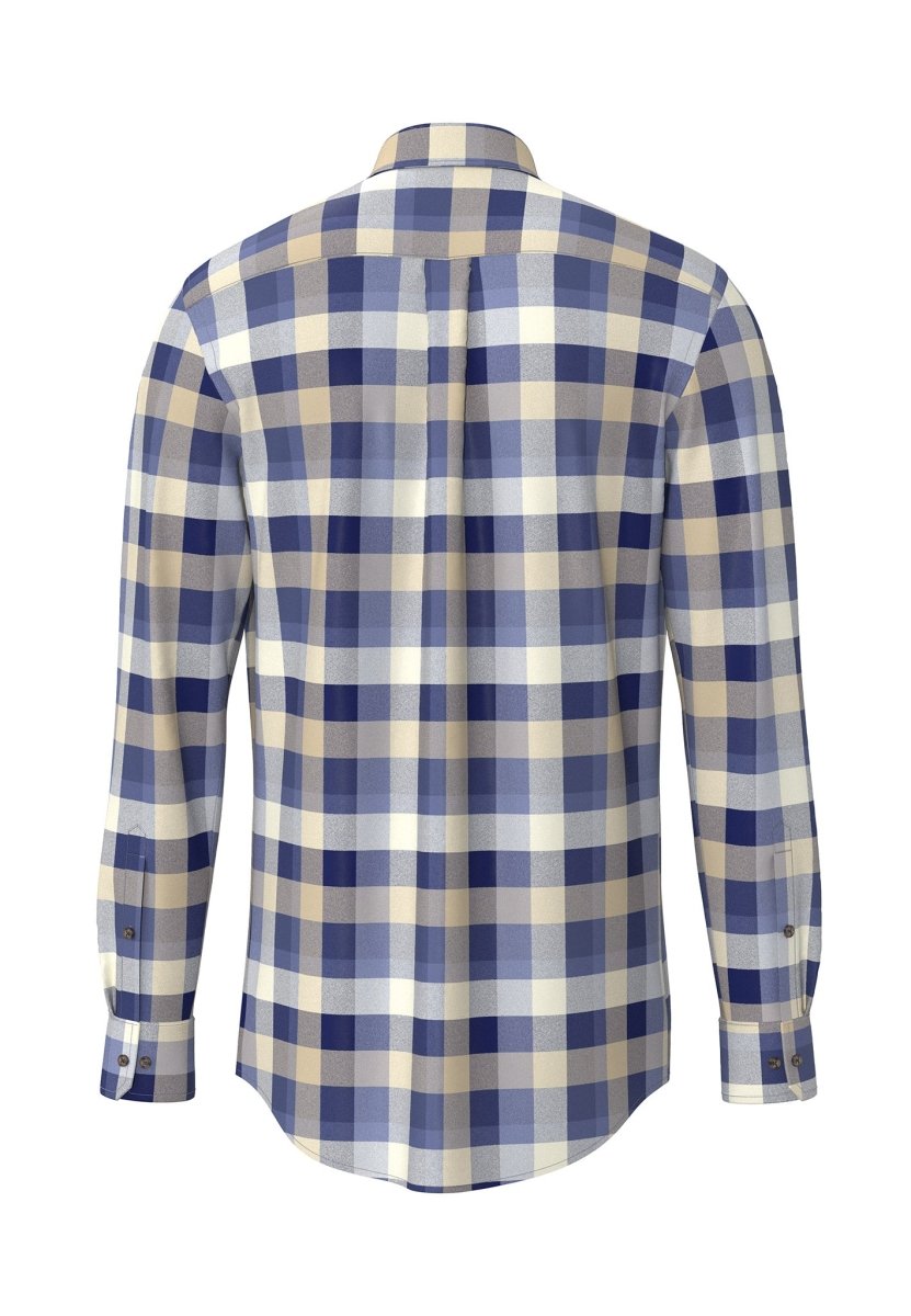 Square Flannel Check, Button Down Shirt - RUTHERFORD & Co