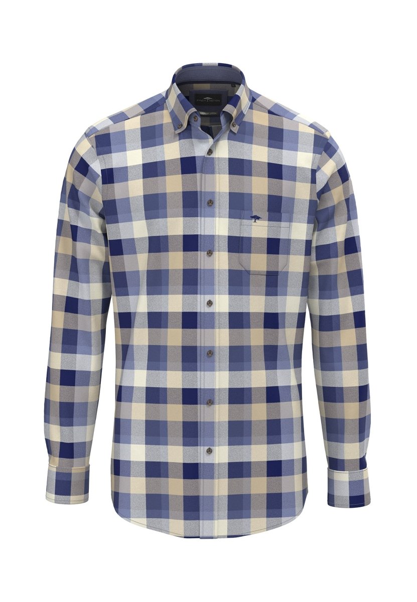 Square Flannel Check, Button Down Shirt - RUTHERFORD & Co