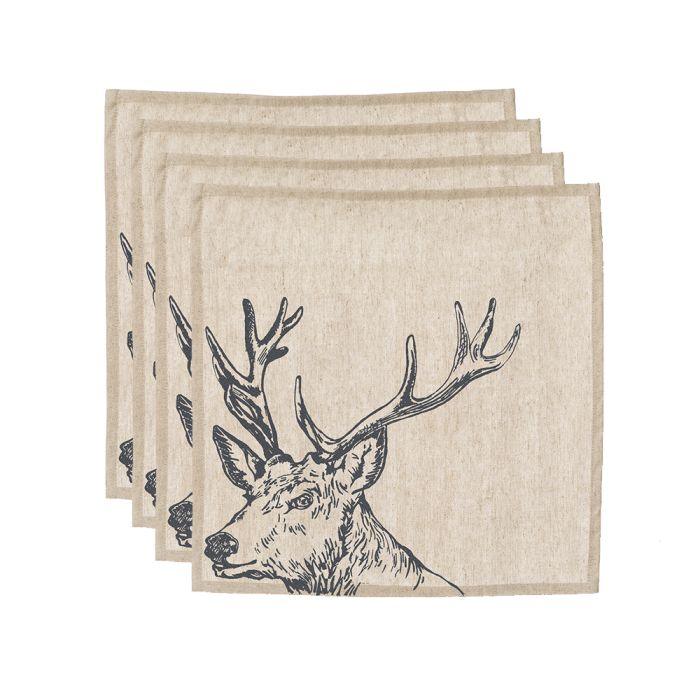 STAG LINEN NAPKINS (SET OF 4) - RUTHERFORD & Co