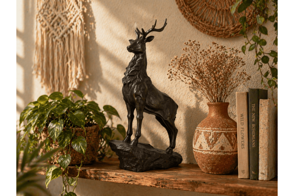 Stag on Plinth - RUTHERFORD & Co