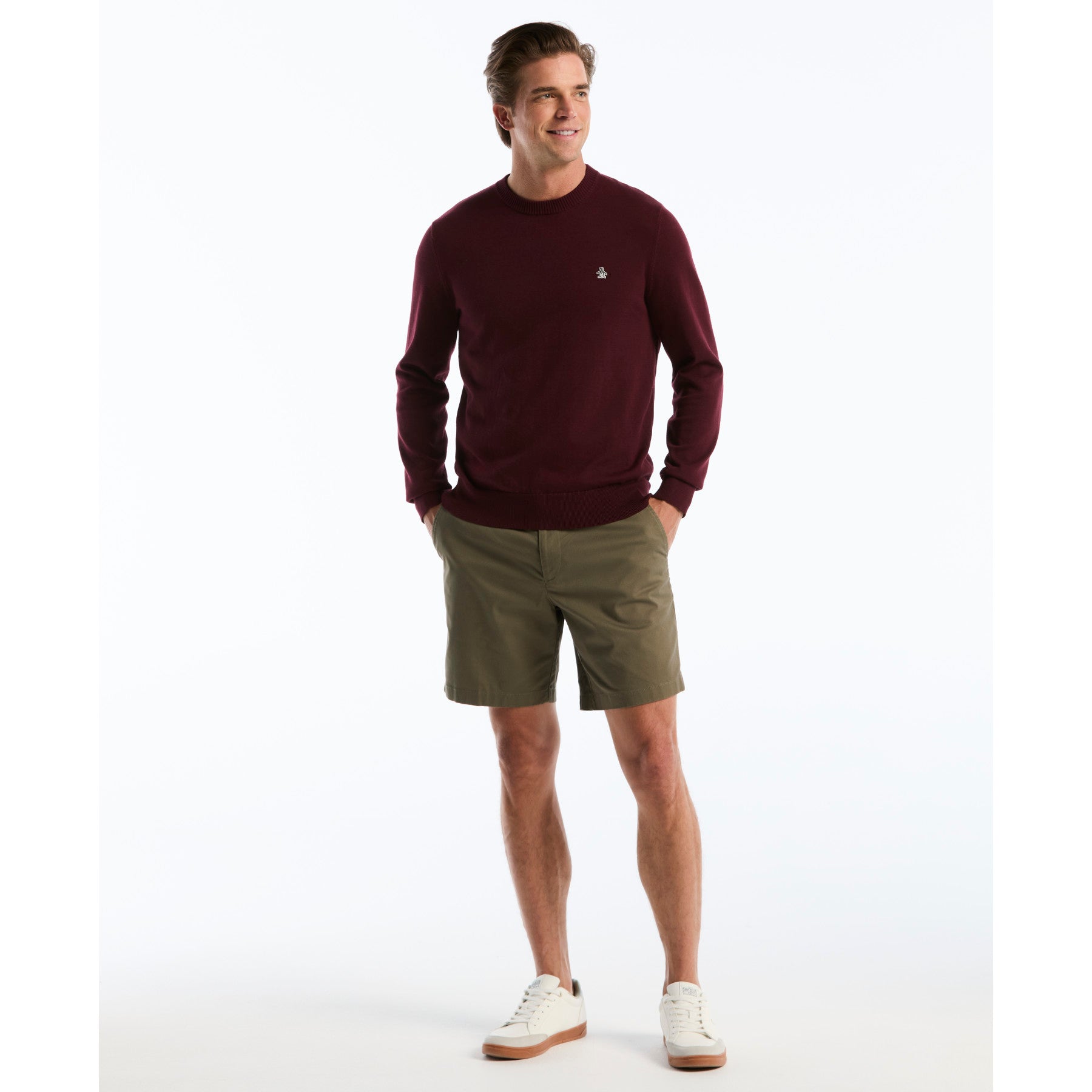 Cotton Crew Neck Sweater In Port Royale
