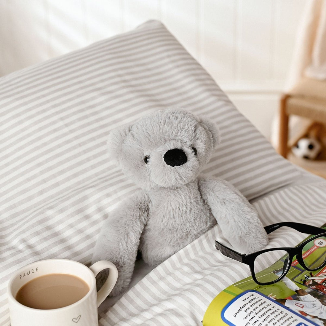 Ste The Plush Long Leg Grey Teddy Bear 30 cm - RUTHERFORD & Co