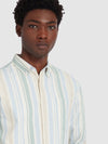 Steen Brushed Organic Cotton Stripe Shirt In Ecru - RUTHERFORD & Co