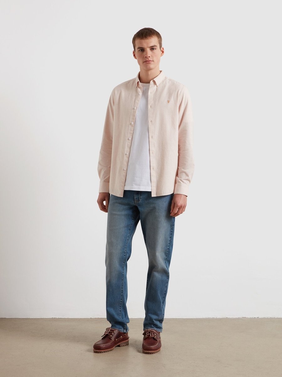 Steen Casual Fit Shirt In Floral Pink Marl - RUTHERFORD & Co