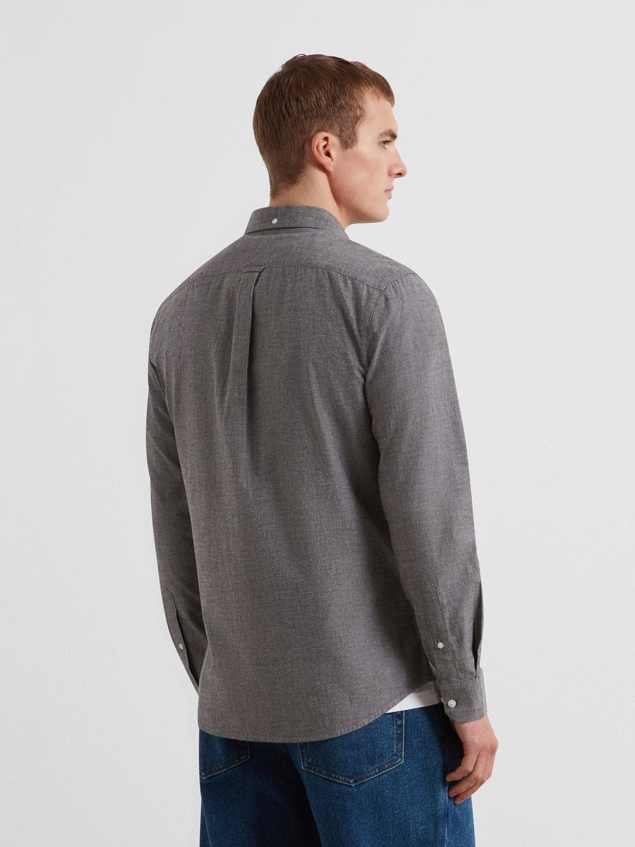 Steen Casual Fit Shirt In Mid Grey Marl - RUTHERFORD & Co