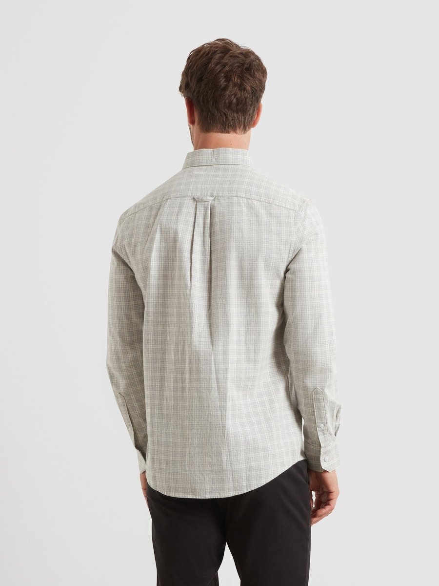 Steen Regular Fit Check Shirt In Grey Marl - RUTHERFORD & Co