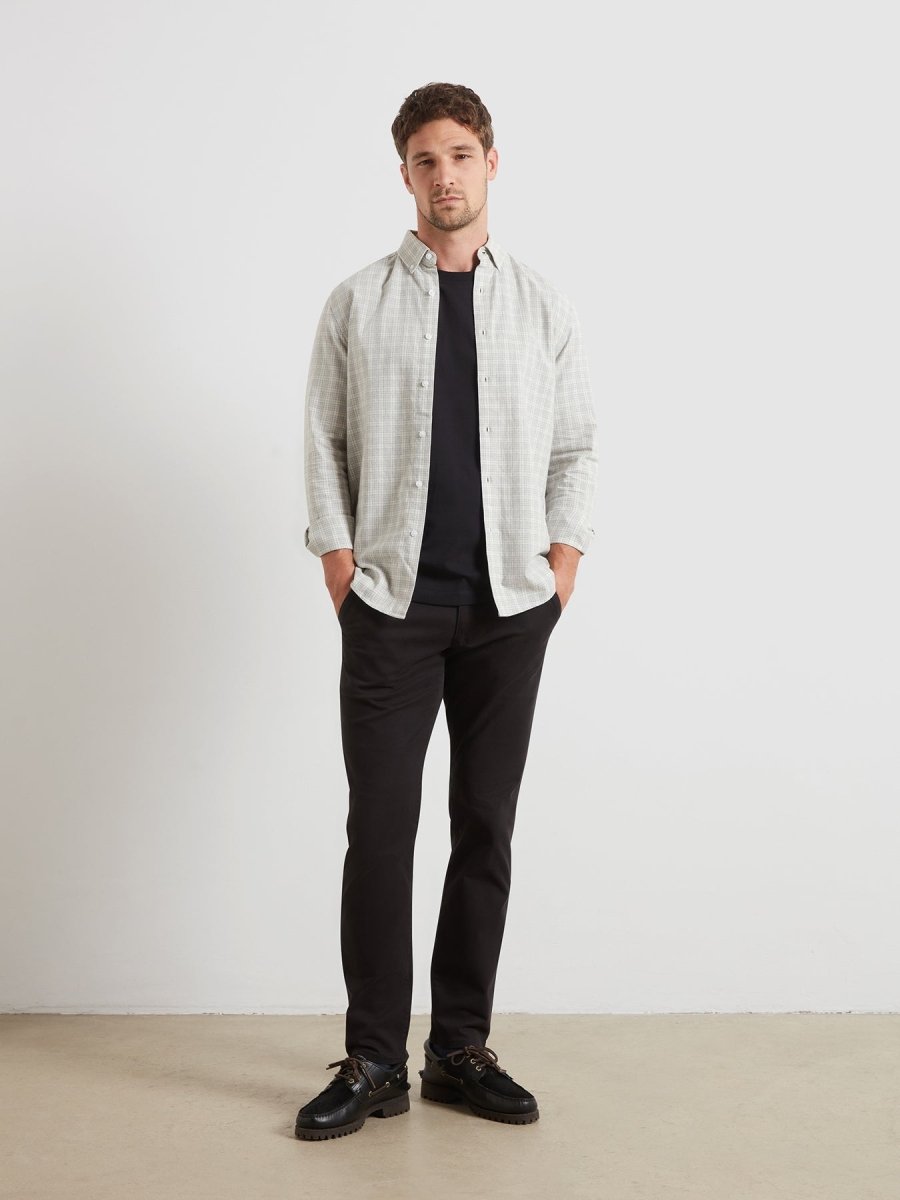 Steen Regular Fit Check Shirt In Grey Marl - RUTHERFORD & Co