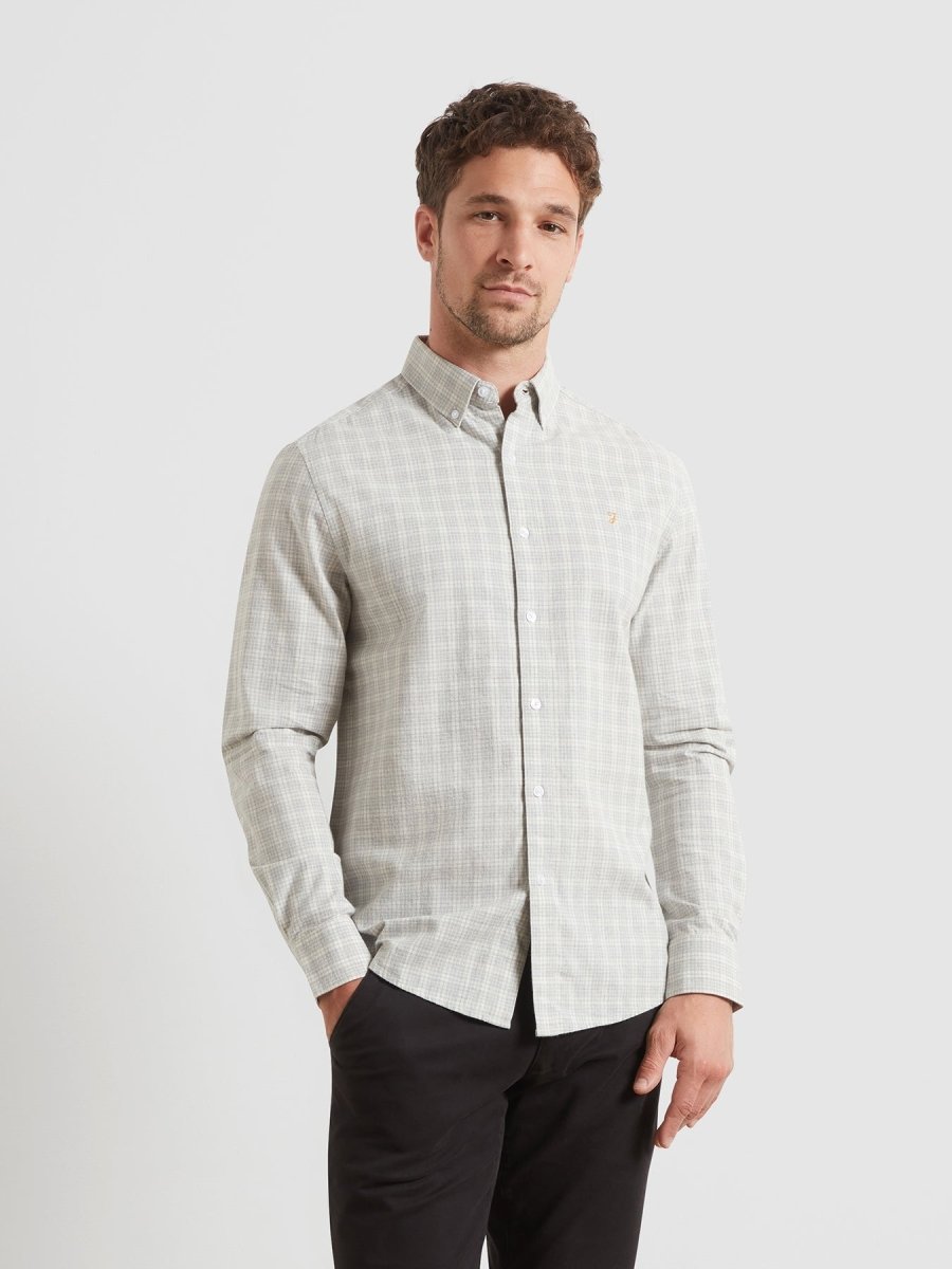 Steen Regular Fit Check Shirt In Grey Marl - RUTHERFORD & Co