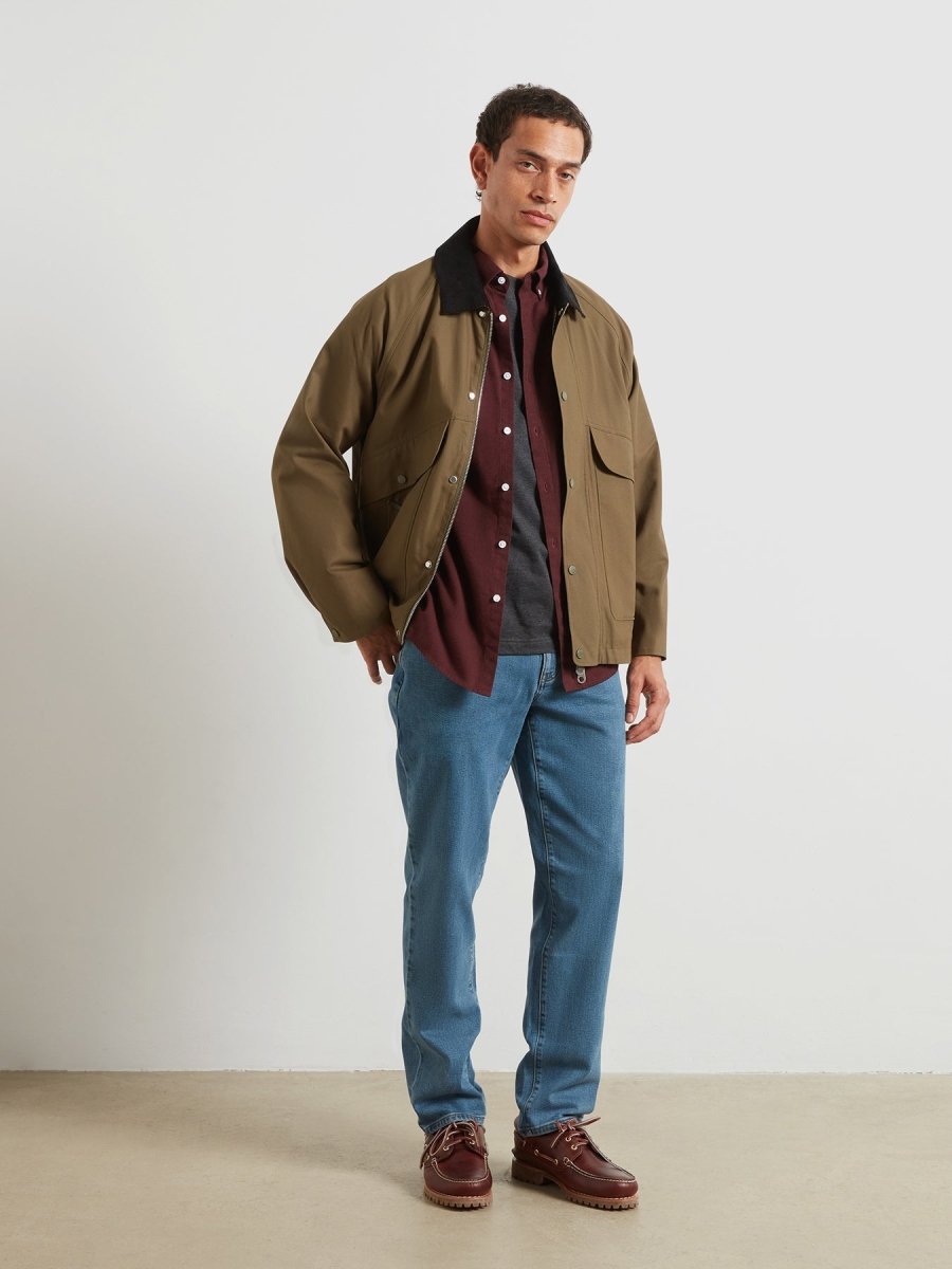 Steen Regular Fit Shirt In Bordeaux Marl - RUTHERFORD & Co
