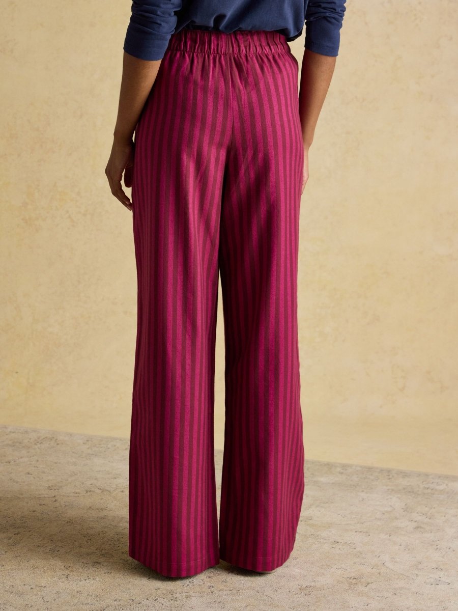 Stella Pink Stripe Woven Brushed Cotton Pyjama Bottoms - RUTHERFORD & Co