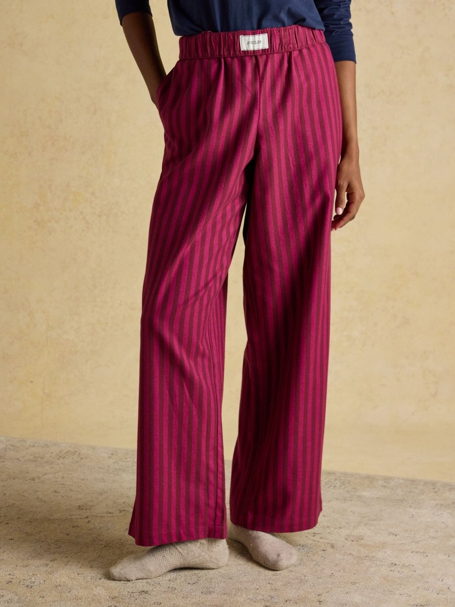 Stella Pink Stripe Woven Brushed Cotton Pyjama Bottoms - RUTHERFORD & Co