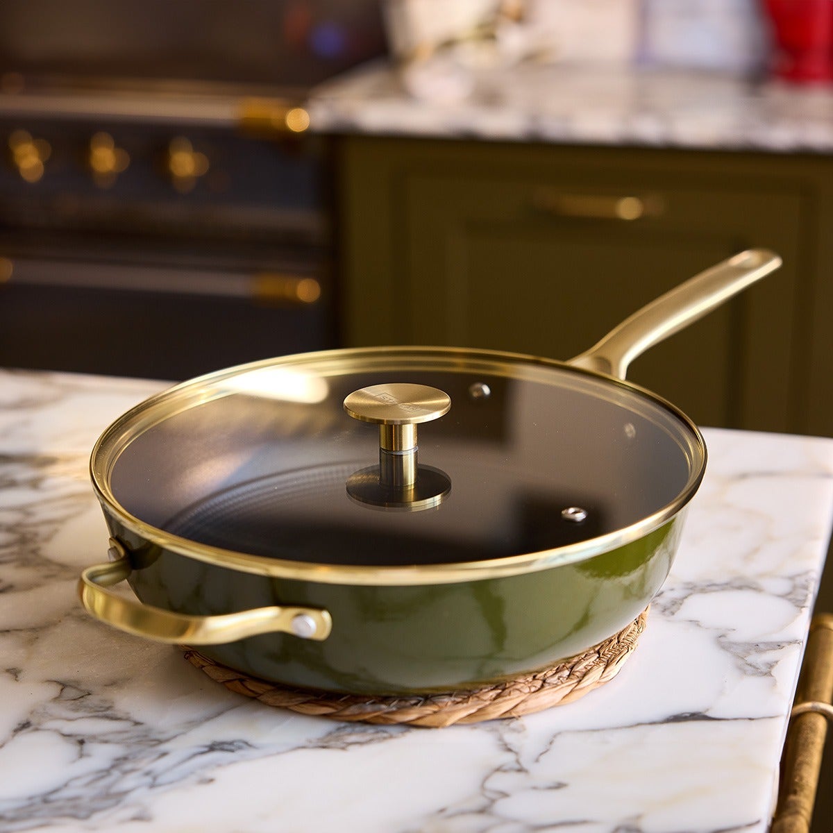 Stellar Cast Light, 28cm Saute Pan, Olive - RUTHERFORD & Co