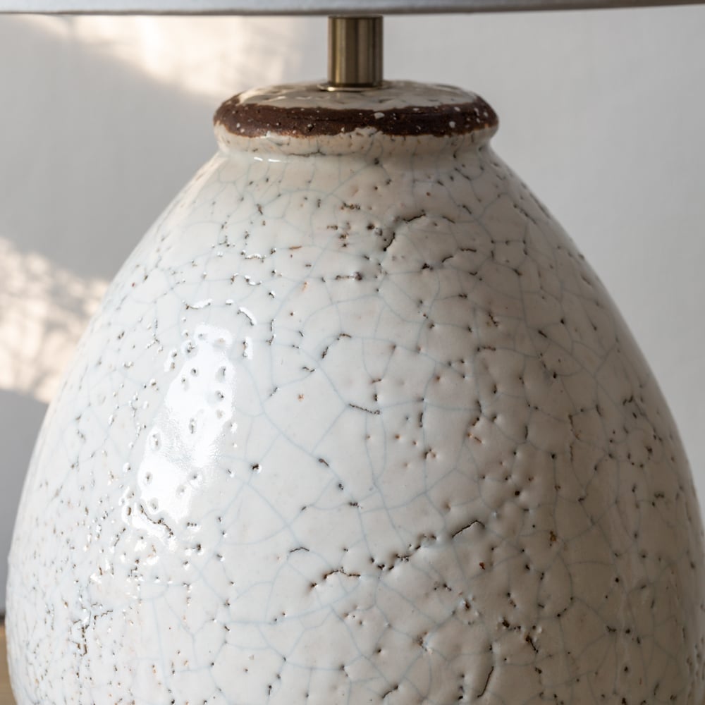 Stoneware Lamp Prima With Cream Shade - RUTHERFORD & Co