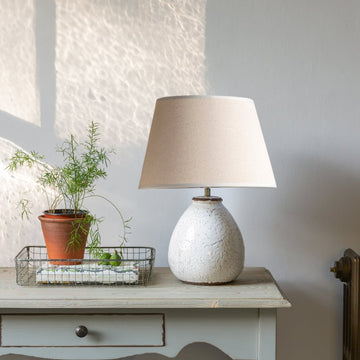 Stoneware Lamp Prima With Cream Shade - RUTHERFORD & Co