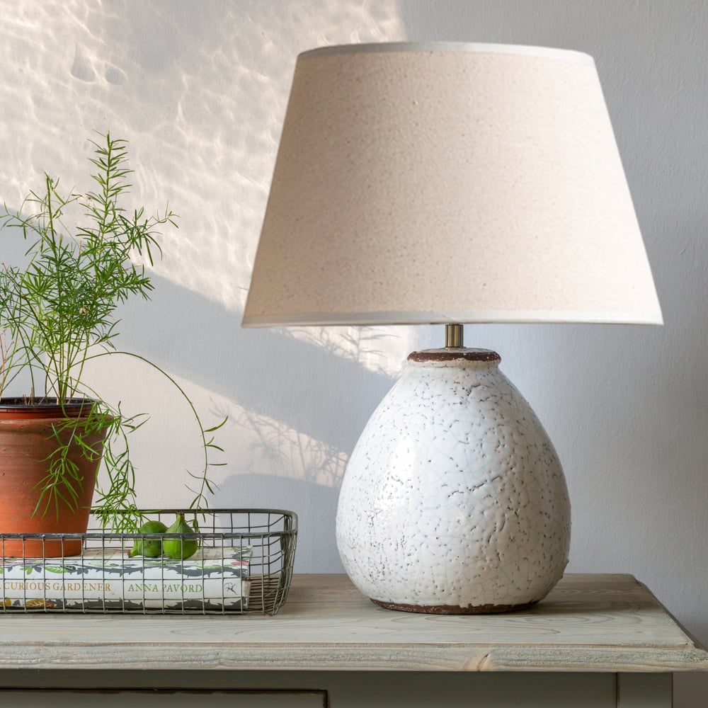 Stoneware Lamp Prima With Cream Shade - RUTHERFORD & Co
