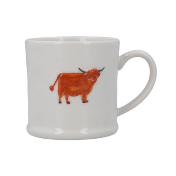 Stoneware Mini Mug 7cm - Highland Cow - RUTHERFORD & Co