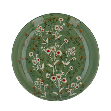Stoneware Side Plate 21cm - Green Wild Daisy - RUTHERFORD & Co
