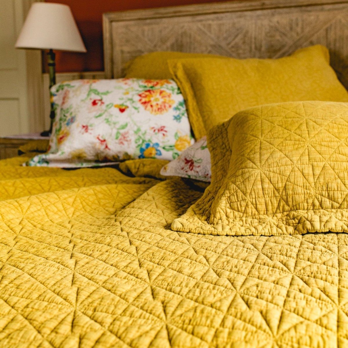 Stonewash Ochre Cushion - RUTHERFORD & Co