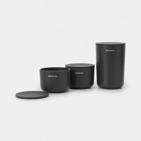 STORAGE POTS Set of 3 - Dark Grey - RUTHERFORD & Co