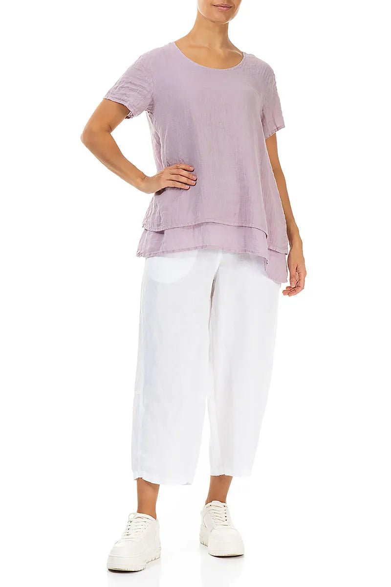 Straight White Linen Trousers - RUTHERFORD & Co