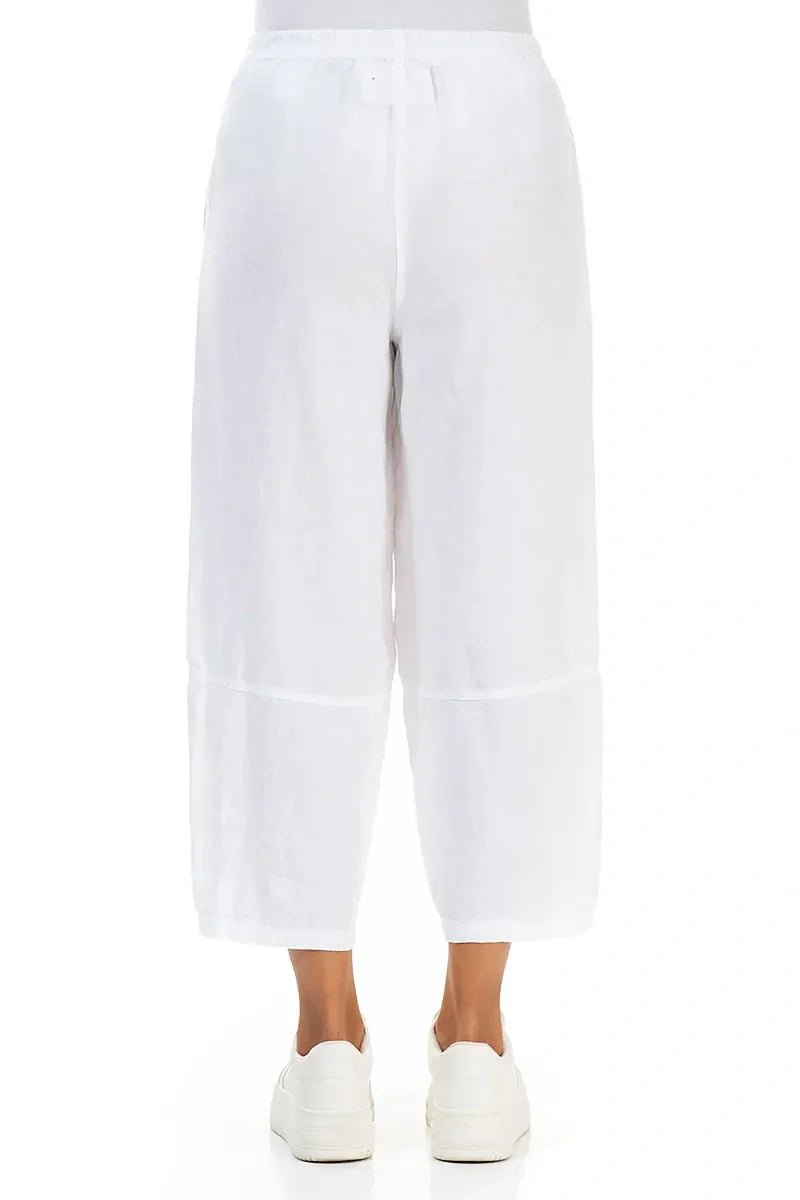 Straight White Linen Trousers - RUTHERFORD & Co