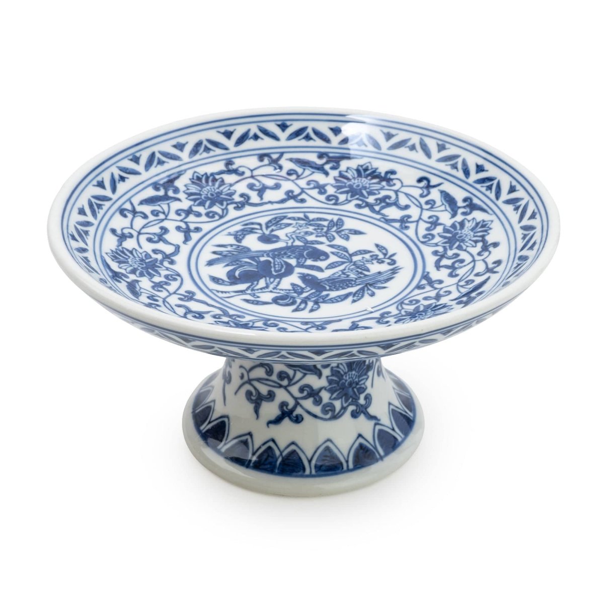Sumatra Blue & White Cake Stand - RUTHERFORD & Co