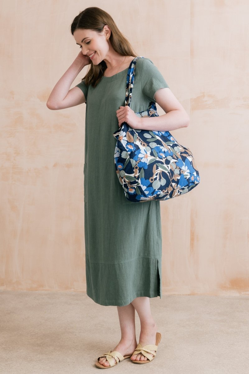 Summer Breeze Linen Blend Dress Laurel Green - RUTHERFORD & Co