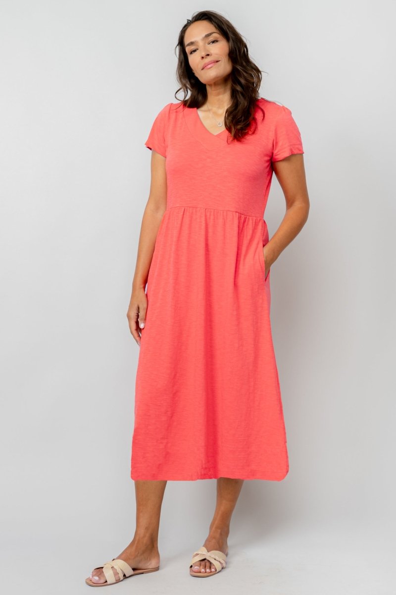 Summer Cerise Organic Cotton Jersey Midi Dress - RUTHERFORD & Co